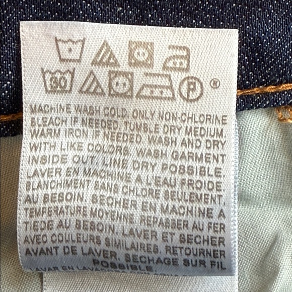 Levi’s 545 Low Boot Cut Jean Dark Blue Distressed Feathering Flap Pocket 10M/32L - Picture 14 of 16